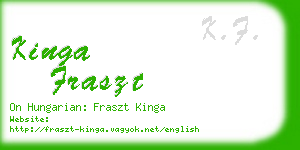 kinga fraszt business card